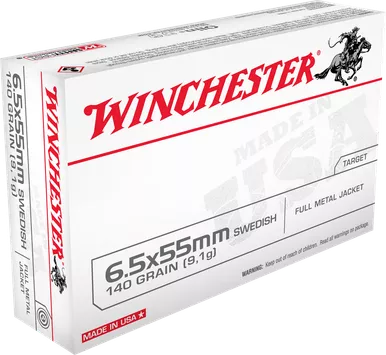 Winchester 6.5x55mm Swedish Ammo 140 Grain FMJ Box of 20