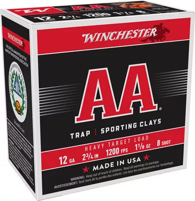 Winchester AA 12 Gauge Ammo 2-3/4" #8 Lead Shot 1-1/8 oz Case of 250