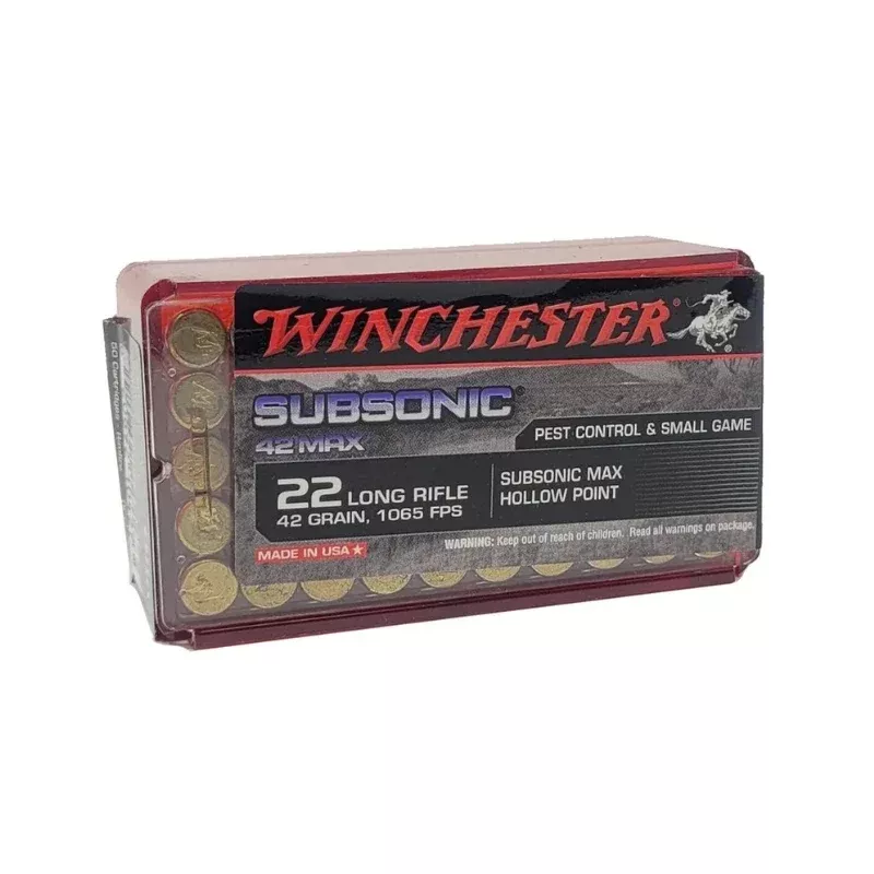 WINCHESTER AMMO 22LR 42GR SUBSONIC MAX HP 50PK