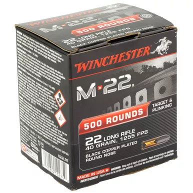 Winchester M-22 22LR Ammo 40 Grain Round Nose Box of 1000