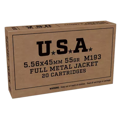 Winchester M193 5.56x45mm NATO Ammo 55 Grain Full Metal Jacket Box of 20