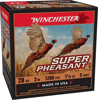 Winchester Super Pheasant 28 Gauge Ammo 3" #5 Lead Shot 1-1/8 oz Box of 25
