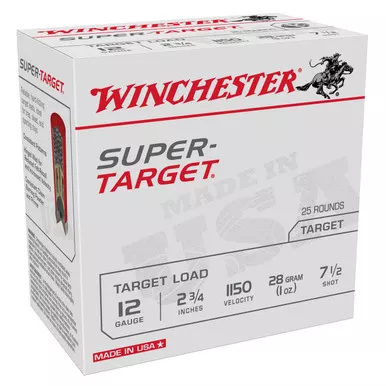 Winchester Super-Target 12 Gauge Ammo 2-3/4" #7.5 Shot 1 oz 1150 fps Box of 25