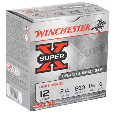 Winchester Super-X 12 Gauge Ammo 2-3/4" #6 Shot 1-1/4 oz Box of 25