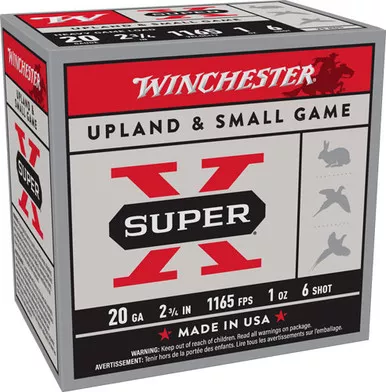 Winchester Super-X 20 Gauge Ammo 2-3/4" #6 Shot 1 oz Case of 250