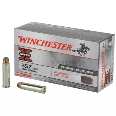 Winchester Super-X .357 Magnum Ammo 158 Grain Jacketed Soft Point Box of 50