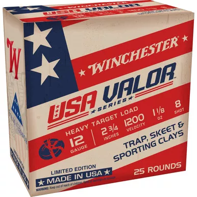Winchester USA Valor 12 Gauge Ammo 2.75" #8 Shot 25/250